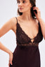 Satin Dress With Lace Detail