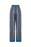 Modern Print Satin Trousers With Waist Detail