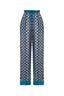 Modern Print Satin Trousers With Waist Detail