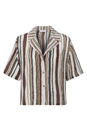 Stripy Oversize Shirt With Short Sleeves