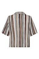 Stripy Oversize Shirt With Short Sleeves