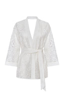 Elegant Burnout Short Kimono With Back Detail