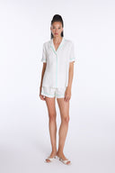 Piped Shirt with Short Sleeve