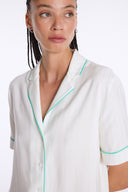 Piped Shirt with Short Sleeve