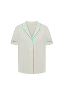 Piped Shirt with Short Sleeve