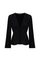 Lace Up Front Shirt with Line Pattern