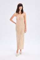 Long Floral Dress With Lace Detail