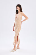 Long Floral Dress With Lace Detail