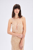 Long Floral Dress With Lace Detail