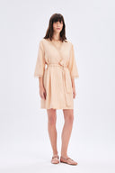 Satin Kimono With Lace Detail