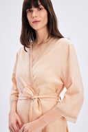 Satin Kimono With Lace Detail
