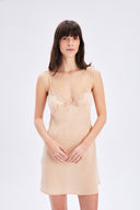 Satin Dress With Lace Detail