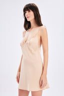 Satin Dress With Lace Detail
