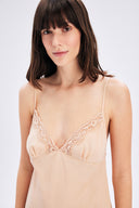 Satin Dress With Lace Detail