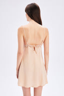 Satin Dress With Lace Detail