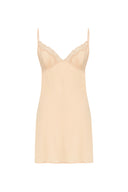 Satin Dress With Lace Detail