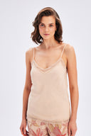 Satin Top With Lace Detail