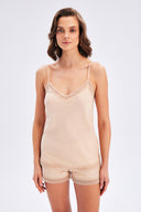 Satin Short With Lace Detail