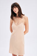 Satin Dress With Lace Detail