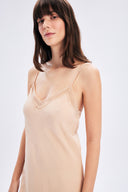 Satin Dress With Lace Detail