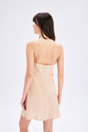 Satin Dress With Lace Detail