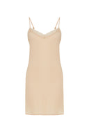 Satin Dress With Lace Detail