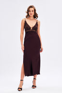 Satin Dress With Lace Detail