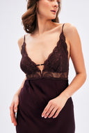 Satin Dress With Lace Detail