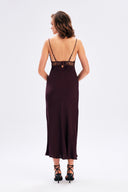 Satin Dress With Lace Detail