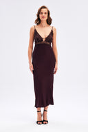 Satin Dress With Lace Detail