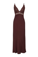 Satin Dress With Lace Detail