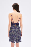 Mini Print Dress With Lace Detail
