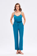 Satin Trousers With Lace Detail