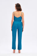 Satin Trousers With Lace Detail