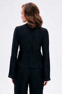 Lace Up Front Shirt With Stripe Pattern