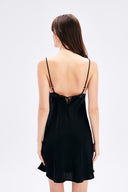 Satin Dress With Lace Detail