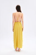 Satin Dress With Lace Detail