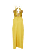 Satin Dress With Lace Detail