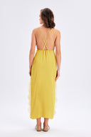Satin Dress With Lace Detail