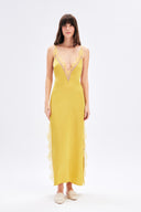 Satin Dress With Lace Detail
