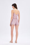 Satin Short With Lace Detail