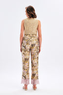 Floral Trousers With Lace Detail