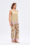 Floral Trousers With Lace Detail