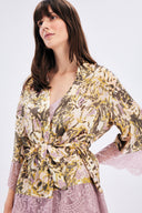 Floral Kimono With Lace Detail