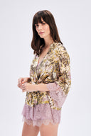 Floral Kimono With Lace Detail