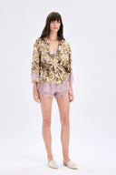 Floral Kimono With Lace Detail